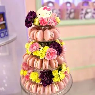 a tower of macarons