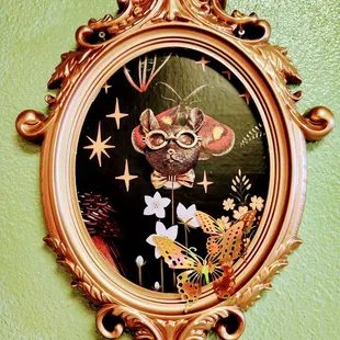 Wall art with its forest themes.