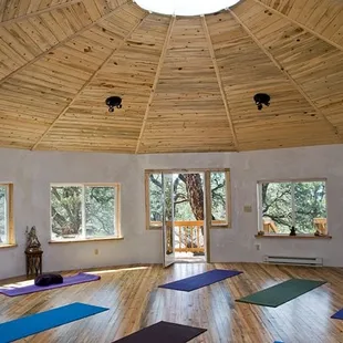 This is the Infinity Sacred Space meditation/yoga/retreat building at Enchanted Forest Accommodation in Crestone CO