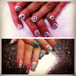 My sister and I. Gel nails with design by Tiff!