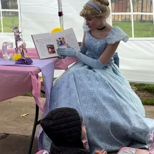 Reading a book to the kids