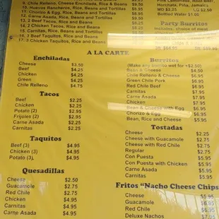 menu