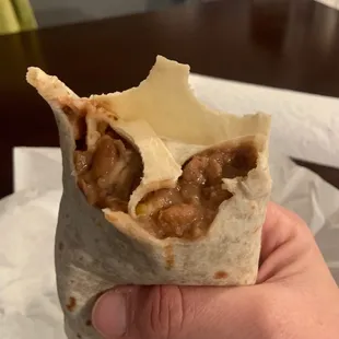 Bean and cheese burrito simple yet perfect