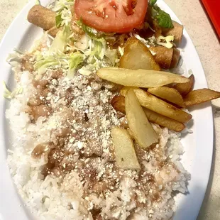 1/2 morisqueta solo frijol y queso, two flautas de pollo