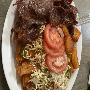 Enchiladas con cecina