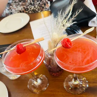 Raspberry Beret with Raspberry Infused Vodka, Rhubarb, Ginger, Lime
