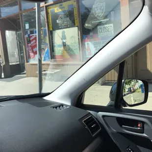 a view from inside a car