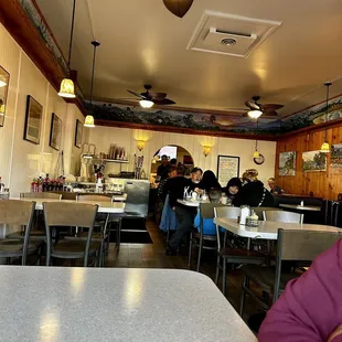 a view of the dining area