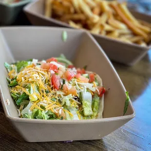 Salmon belly taco