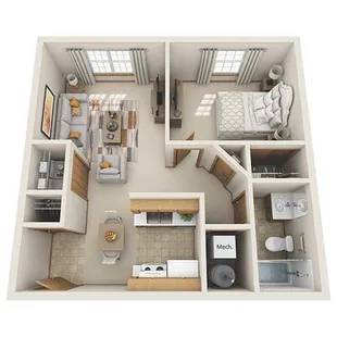 1 Bedroom, 1 Bathroom, 682 sq. ft.