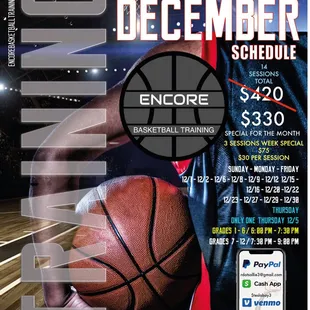December Schedule