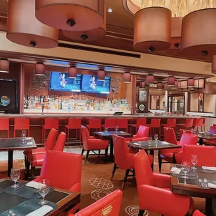 the bar and dining area