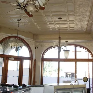 the interior of a cafe