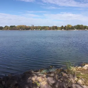 The lake next to St. James, MN, is clean and clear.