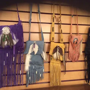 Handcrafted leather bags.