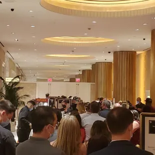 Crowds outside, in line for drinks