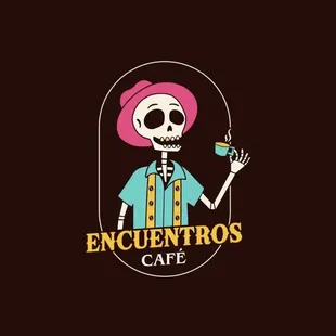 a skeleton holding a cup of coffee
