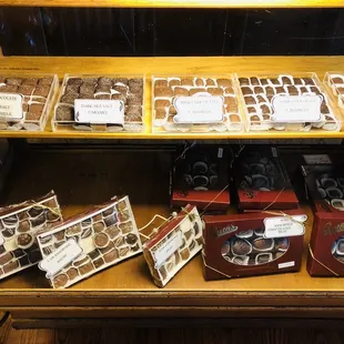 a display of chocolates
