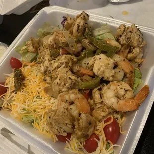 Chicken and shrimp salad