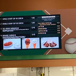 Ice cream, sweet treats, and coffee