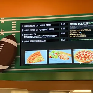Menu in scoreboard style