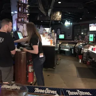 Bar area organized