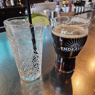 Gin and tonic and stout