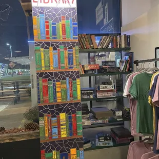 Library area has books and games to play with others