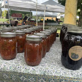Freshly made jams and salsa available at the Enderis Park Farmers Market