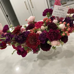 Custom floral arrangement. Same day delivery!