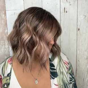 Beautiful rose gold balayage done by Klary Magaña