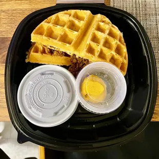 Chicken and waffle plate from the Chubb&apos;s Chicken Shack menu