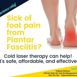 We'll keep you in stride and foot pain at bay with laser therapy to treat plantar fasciitis.