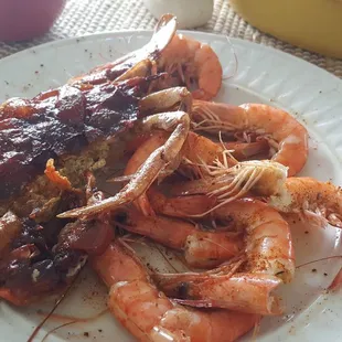 Last of the soft shell crabs and shrimp