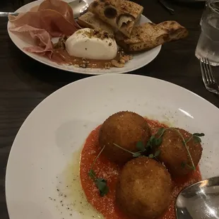 Arancini and Burrata