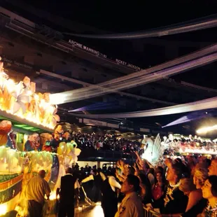 a crowd of people at a carnival