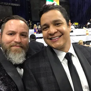 two men posing for a picture