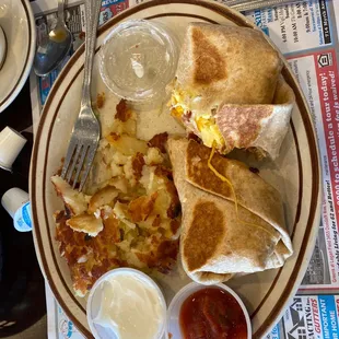 Breakfast Egg, Meat and Cheese Burrito Special