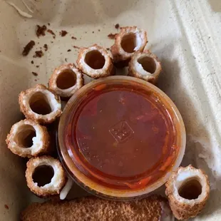 Mozzarella Sticks with no cheese inside.