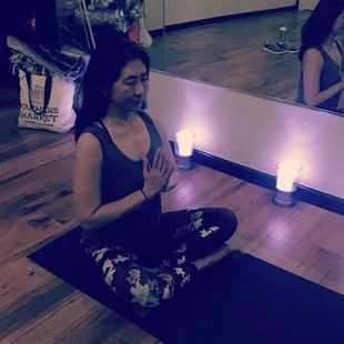 Our amazing candlelight yoga with Ms. Sri!!