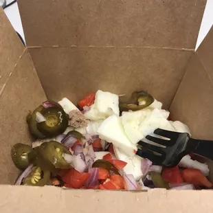 The protein bowl... aka jalapeños and egg whites. You can play wheres Waldo with the turkey sausage.