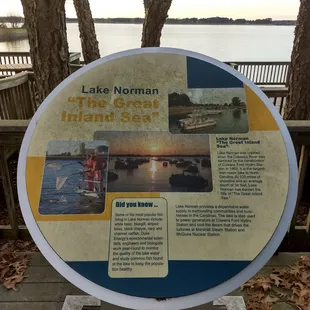 Lake Norman plaque on the deck out back