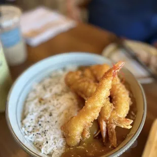 Ebi tempura curry don