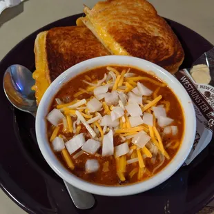 Classic Grilled Cheese w/ chili for $7.