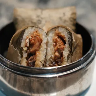 Steamed Sticky Rice with Lotus Leaf