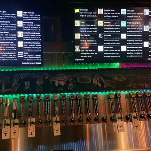 Extensive list of beers on tap