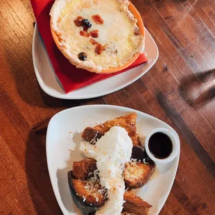 Quiche Lorraine &amp;  Troubador Bakery French Toast