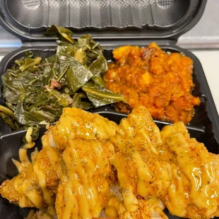  meal in a takeout container