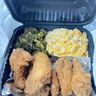 Wing platter. Side of Mac and Greens.