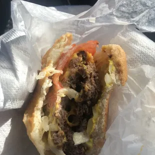 Double cheeseburger thick and juicy!